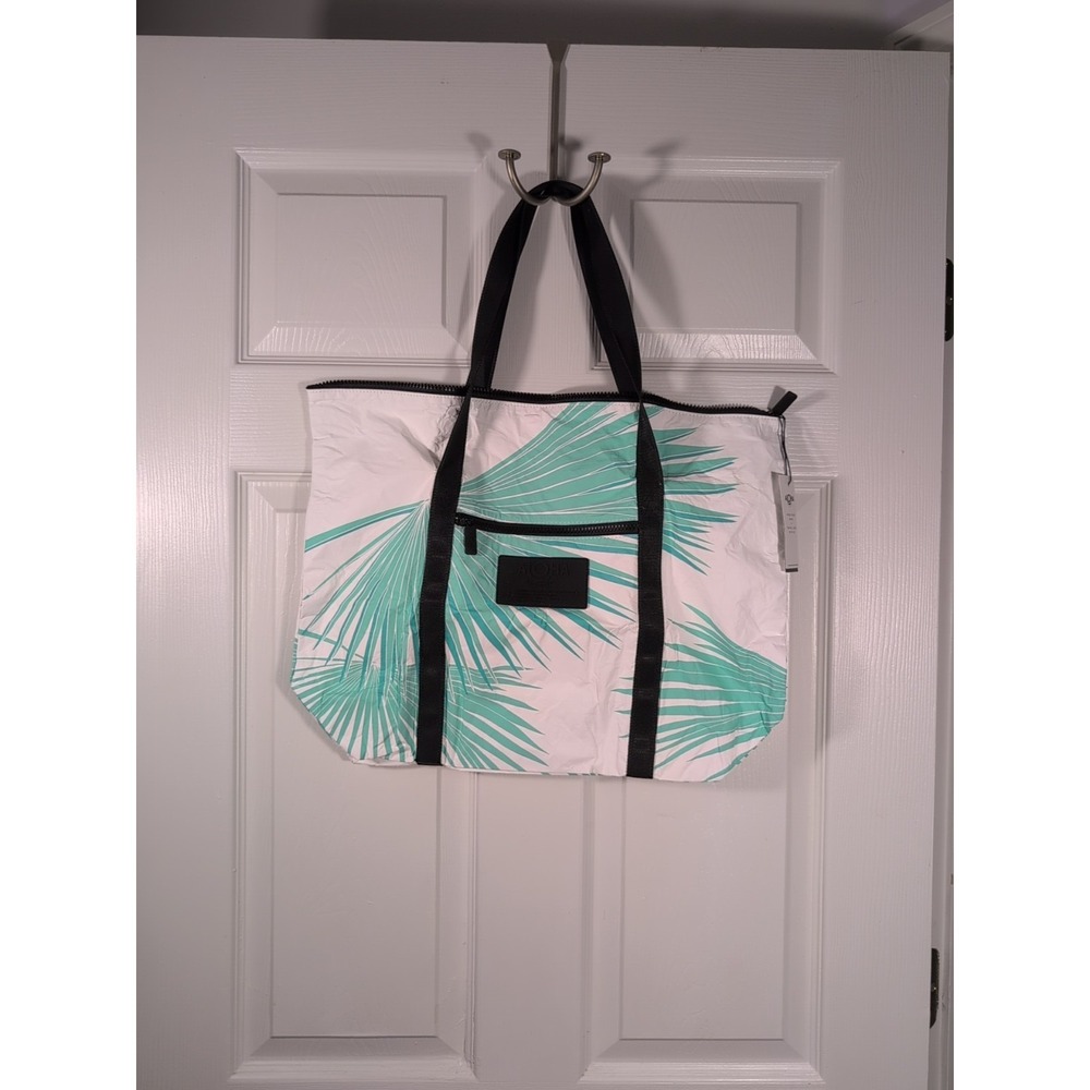 Aloha Collection Day Palms Day Tripper Bag Aqua Black & White NEW